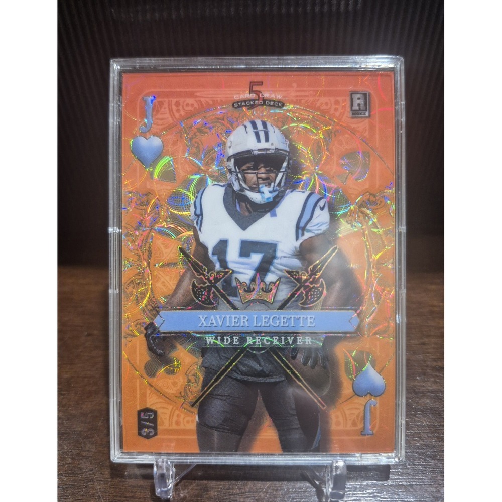2024 Wild Card 5 Card Draw Xavier Legette Jack Of Hearts Orange Scope/5 Panthers